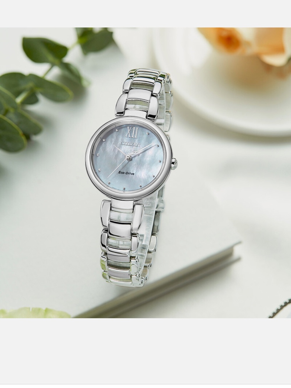 Citizen Women's Silver Bracelet Watch with Iridescent Mother-of-Pearl Dial - Picture 2 of 7